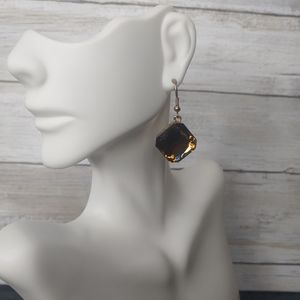 Amber gemstone dangle earrings
